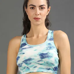 GOLDSTROMS Women Abstract Printed Full Coverage Sports Bra-7