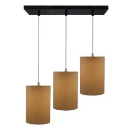 Homesake 3-Lights Linear Cluster Black & Off White Metal Pendant Light - Set of 1-35