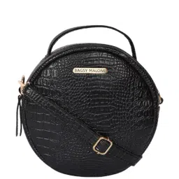 Bagsy Malone Vegan Black Textured Medium Handbag-28