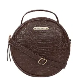 Bagsy Malone Vegan Brown Textured Medium Handbag-11