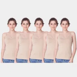 Dollar Missy Beige Cotton Camisole - Pack of 5-image-45