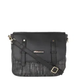 BELLADAMA Jade Black  & Grey Printed Medium Sling Handbag-11