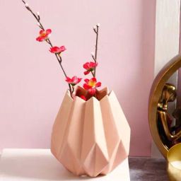 Tayhaa Pink Ceramic Asymmetric Vase-image-47