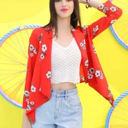 Sera Red Printed Shrug-27
