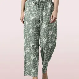 Enamor Green Printed Lounge Pants-picture-46