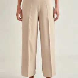 Cover Story Beige Flat Front Pants-image-55