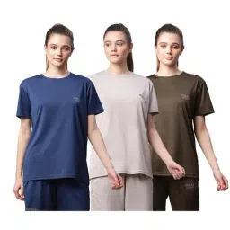 Vimal Jonney Multicolor Logo Sports T-shirt (Pack of 3)-73