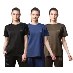 Vimal Jonney Multicolor Logo Sports T-shirt (Pack of 3)-71