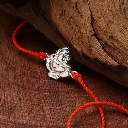 Ahilya Jewels 92.5 Sterling Silver Ganapati Rakhi cum Pendant-image-63