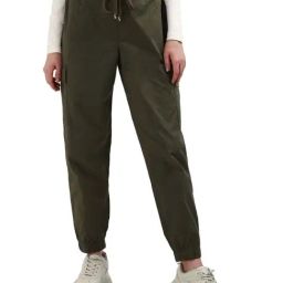 TOMMY HILFIGER Army Green Cotton High Rise Trackpants-picture-3