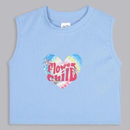 Bolly Lounge Girls Turquoise Cotton Regular Fit Crop Top-image-54