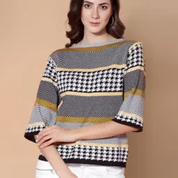 Mafadeny Multicolored Self Pattern Sweater-image-45