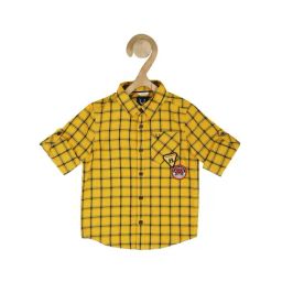 allen solly junior Allen Solly Kids Yellow Checks Full Sleeves Shirt-picture-4