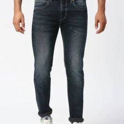 Pepe Jeans Dark Blue Tapered Fit Low Rise Jeans-image-34