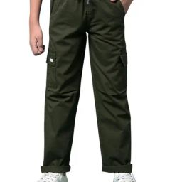 Crimsoune Club Boys Olive Cotton Regular Fit Trousers-image-15