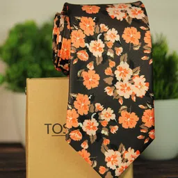 Tossido Men Brown & Orange Printed Broad Tie-picture-20