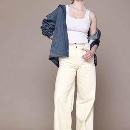 MANGO Women Wide Leg Pure Cotton Jeans-picture-48