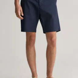 Gant Blue Cotton Slim Fit Shorts-picture-8