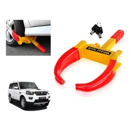 Auto Pearl Claw Type Adjustable Anti Theft Yellow, Red Wheel Clamp Lock for Kia Seltos GTK 1.4-image-8