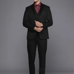 Louis Philippe Self Design Slim-Fit Single-Breasted Three-Piece Formal Suit-picture-27