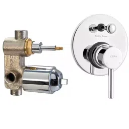 CERA FOUNTAIN Diverter System Single Lever Exposed Part + Concealed Part Wall Mount Chrome, F2013721+F4030101-4