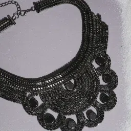 SOHI Chrome Contemporary Chunky Crystal Necklace-picture-32