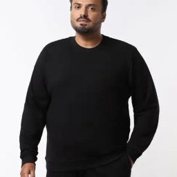 Bewakoof Black Regular Fit Plus Size Sweatshirt-image-28