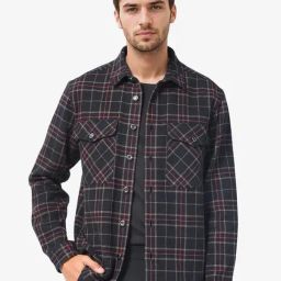 Rare Rabbit Black Relaxed Fit Checks Shaket-image-85