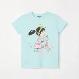 Fame Forever by Lifestyle Girls Aqua Cotton Printed T-Shirt-picture-30