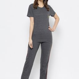 VIMAL JONNEY Women Grey Solid Night suit-image-65