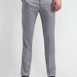 Arrow Grey Slim Fit Self Pattern Trousers-picture-6