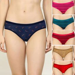 AROUSY Red & Pink Striped Hipster Panties - Pack Of 6-image-37