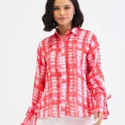 Elle Red Relaxed Fit Printed Shirt-image-12