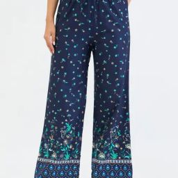 Elle Blue Relaxed Fit Printed Pants-image-59