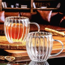 Goodhomes Transparent Glass Mug (0.25 L) - Set of 2-19