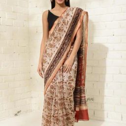 Fabindia Beige Floral Print Saree-image-78