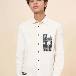 Coolsters by Pantaloons Kids Off White Cotton Printed Full Sleeves Shirts-picture-17