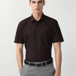 Peter England Maroon Cotton Regular Fit Printed Shirt-picture-15