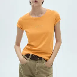 MANGO Women Pure Cotton T-shirt-image-86