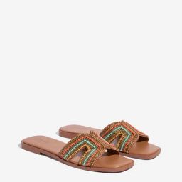 LUNA BLU by Westside Tan Beads Embellished Slides-image-28