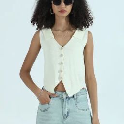 Showoff Off White Regular Fit Top-image-100
