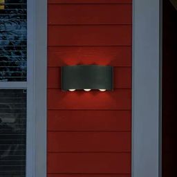 Fos Lighting Curved Rectangular 7-Inch Aluminium Up-Down 18W Outdoor LED Light-5