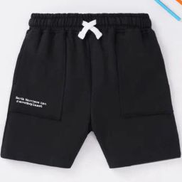 Ed-a-Mamma Kids Black Cotton Printed Shorts-image-8