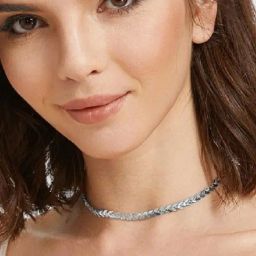OOMPH Silver Tone Delicate Fashion Choker Necklace for Women-image-26