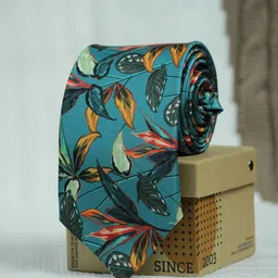 Tossido Men Green & Orange Printed Broad Tie-image-15