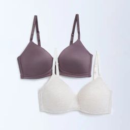 Wunderlove by Westside Dusty Purple Padded Bra - Pack of 2-image-15