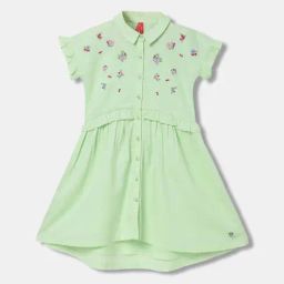 Blue Giraffe Kids Lime Cotton Dress-image-71