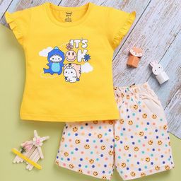 Toonyport Girls Printed Pure Cotton Top With Shorts-image-93