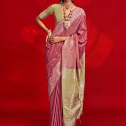 Vardha Pink Woven Saree With Unstitched Blouse-image-18