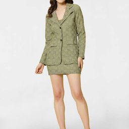 Moda Rapido Self Design Notched Lapel Collar Blazer With Skirt Co-Ord Set-1